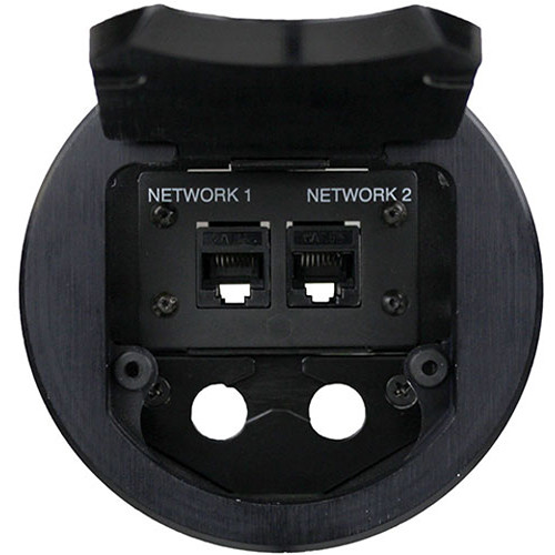 FSR T3-IPS Two-Space IPS Table Box with Two Cable Pull-Through Brackets (Round Black)