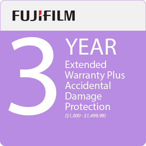 FUJIFILM 3-Year Protect Plus Extended Warranty with ADP for Photo and Video Cameras and Lenses ($1000.00-1499.99)