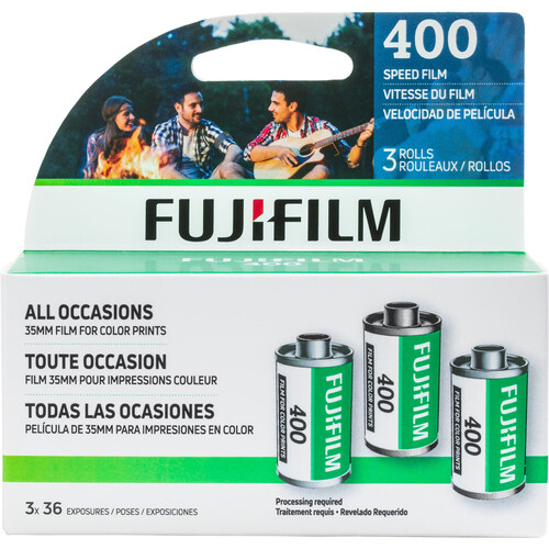 FUJIFILM 400 Color Negative Film (3-Pack 35mm Roll Film 36 Exposures)
