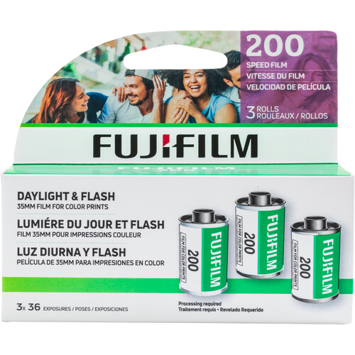 FUJIFILM 200 Color Negative Film (35mm Roll Film 36 Exposures 3-Pack)