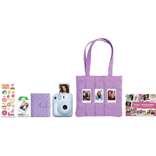 FUJIFILM instax mini 12 Instant Film Camera Holiday Bundle (Pastel Blue)