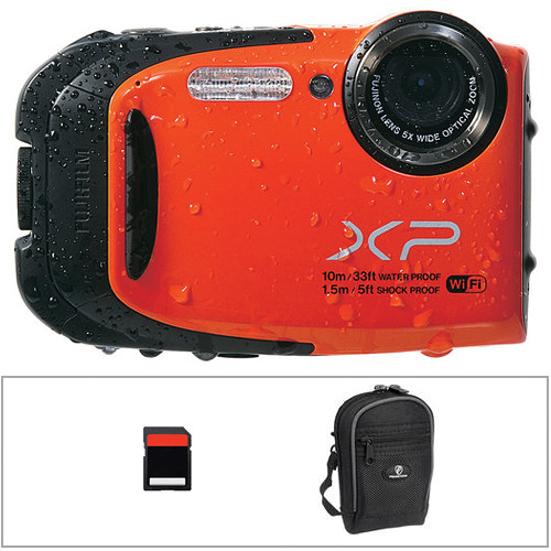 FUJIFILM FinePix XP70 Digital Camera Basic Kit (Orange) B&H