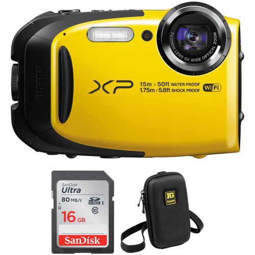 FUJIFILM FinePix XP80 Digital Camera Basic Kit (Yellow) B&H