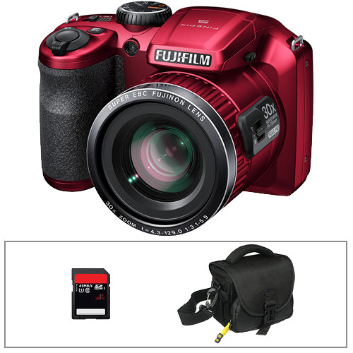 FUJIFILM FinePix S6800 Digital Camera Basic Kit (Red) B&H Photo