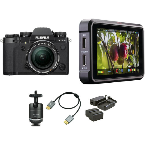 FUJIFILM X-T3 FUJIFILM X-T3 Mirrorless Digital Camera with 18-55mm Lens and Ninja V Kit (Black)