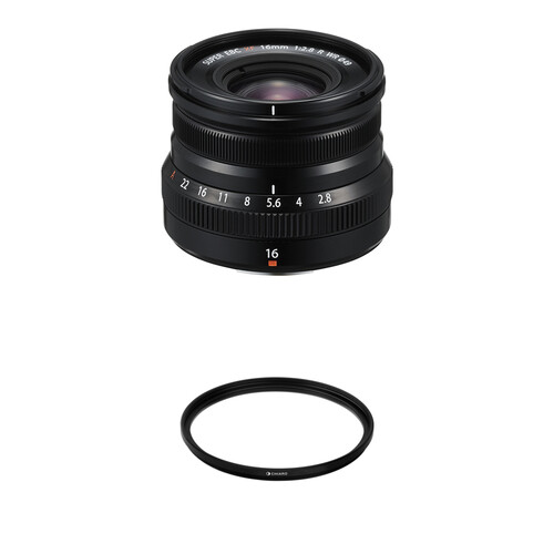 FUJIFILM XF 16mm f/2.8 R WR Lens with UV Filter Kit (Black) B&H