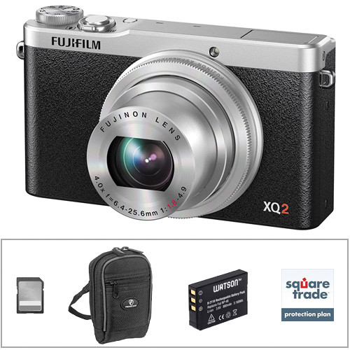 FUJIFILM XQ2 Digital Camera Deluxe Kit (Silver) B&H Photo Video