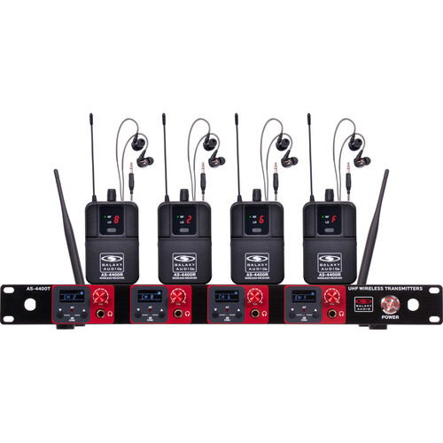 Galaxy Audio AS-4400 Quad Wireless In-Ear UHF Monitor System