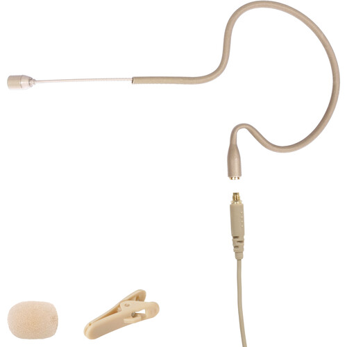 Galaxy Audio ESM4S Short-Boom Single-Earset Omnidirectional Electret Condenser Microphone with Mixed Connectors (Beige)