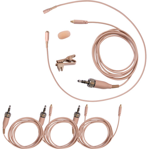 Galaxy Audio HLM8 Ultracompact Hairline Lavalier Microphone with 4 Locking 3.5mm Sennheiser Cables (Beige)