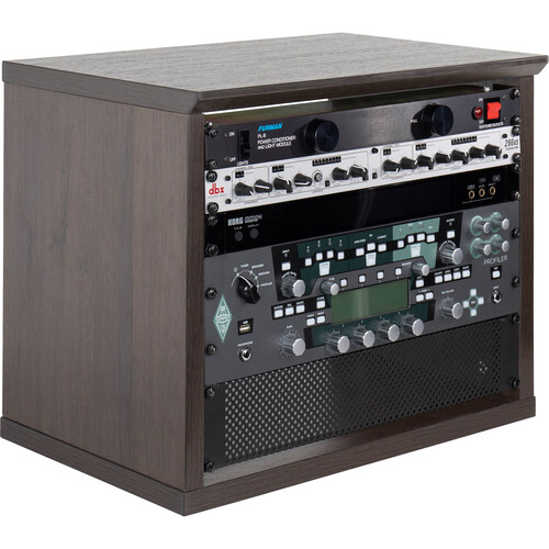 Gator Frameworks Elite Series Furniture Desktop 8 RU Studio Rack (Dark Walnut Brown)