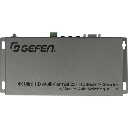Gefen 4K Multi-Format 2x1 HDBaseT Sender with Scaler Auto-Switching and PoH