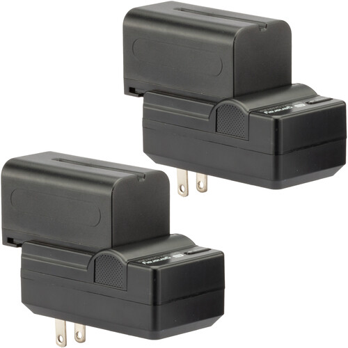 Genaray 2 x NP-F770 4400mAh Batteries & 2 x Compact Chargers Kit