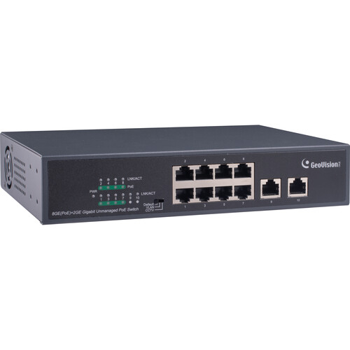 GeoVision GV-APOE0810-V2 8-Port Gigabit PoE+ Compliant Unmanaged Network Switch