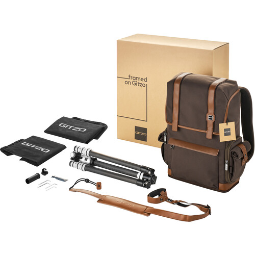 Gitzo Legende Series 1 Carbon Fiber Travel Tripod with Ball Head&nbspand Leather Backpack Kit