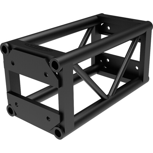 Global Truss DT-GP2 End Plated Square Truss Straight Segment (2' Black)
