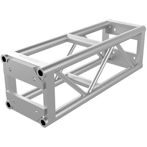Global Truss DT-GP3 End Plated Square Truss Straight Segment (3' Silver)