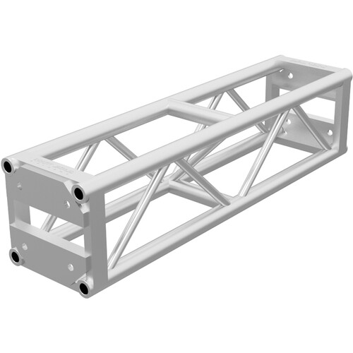 Global Truss DT-GP4 End Plated Square Truss Straight Segment (4' Silver)