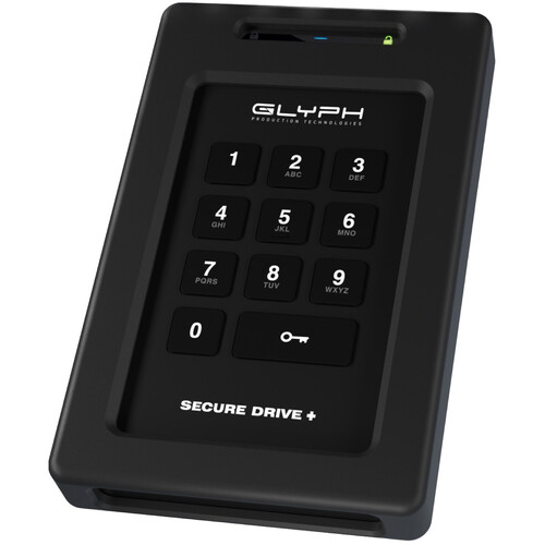 Glyph Technologies SecureDrive+ Professional Encrypted External Hard Disk Drive with Keypad
