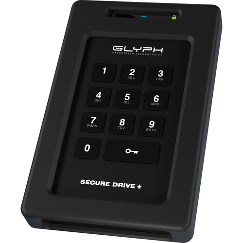 Glyph Technologies SecureDrive+ Professional Encrypted External Hard Disk Drive with Keypad