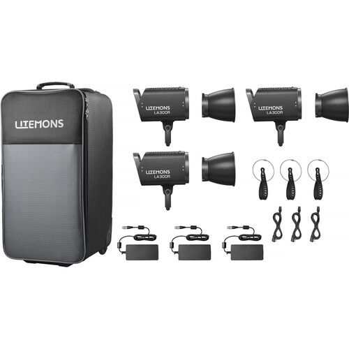 Godox Litemons LA300R RGB LED Monolight (3-Light Kit Black)