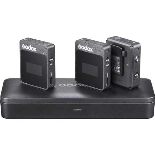 Godox MoveLink II M2 Compact 2-Person Wireless Microphone System for Cameras & Smartphones with 3.5mm (2.4 GHz Black)