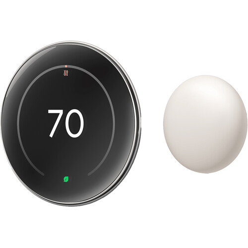 Google Nest 4th Gen Learning Thermostat with 2nd Gen Sensor (Polished Silver)