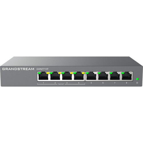 Grandstream GWN7711P 8-Port Gigabit PoE+ Compliant Managed Network Switch