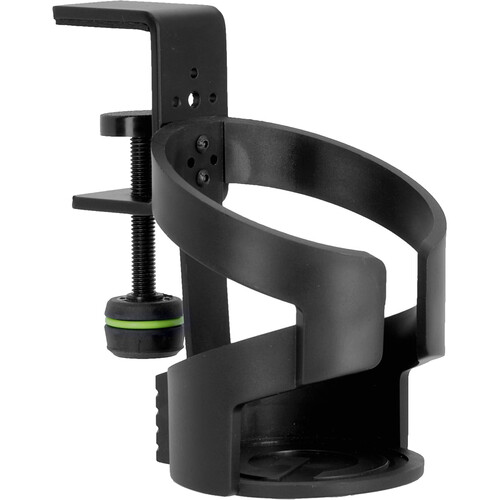 Gravity Stands Medium Drink Holder for Microphone Stands with Medium Table Clamp