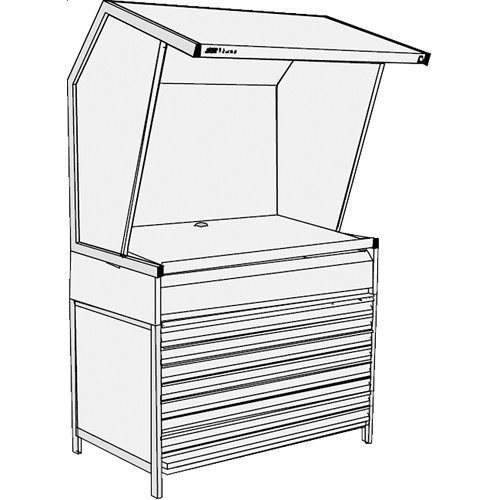 GTI CVX-3052/FD/1F Color Viewing Station with Flat File Drawers and Deep File Drawer