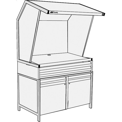 GTI CVX-3052/SC/2F Color Viewing Station with Storage Cabinet and Two Shallow File Drawers