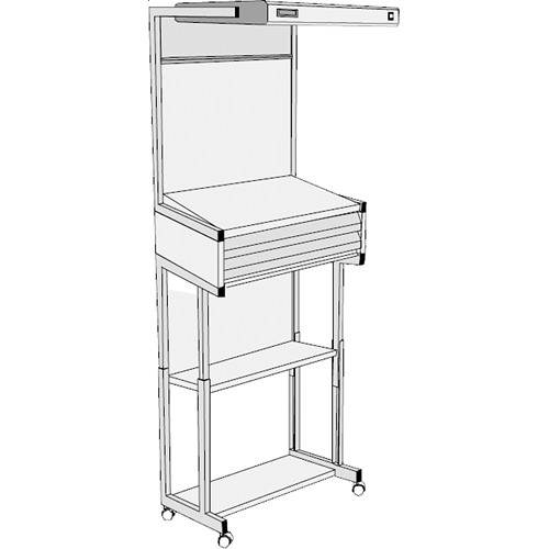 GTI EVS-2028/FS/2F Executive Viewing Station with Floor Stand and Two Shallow Drawers