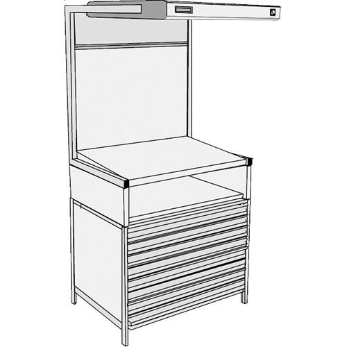 GTI EVS-2540/TS/FD Executive Viewing Station with Table Stand and Flat File Drawers