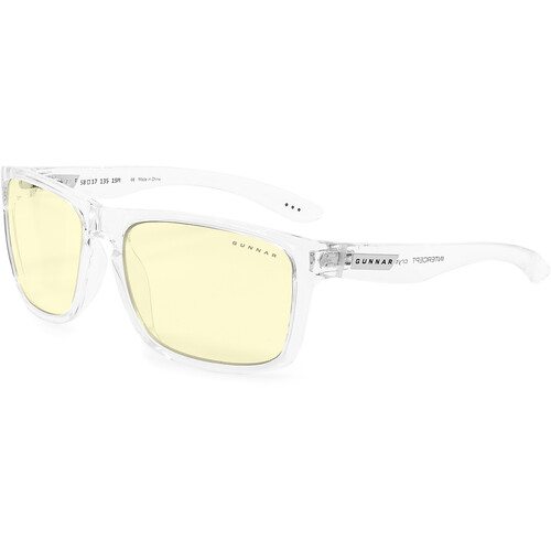 GUNNAR Intercept Gaming Glasses (Crystal Frame GUNNAR-Focus Lenses Amber Lens Tint)