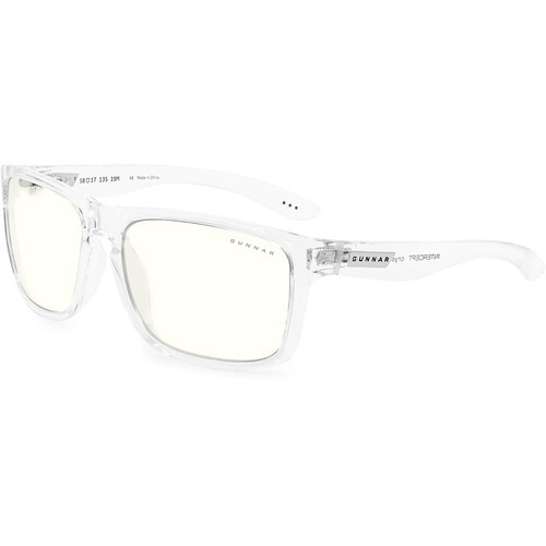 GUNNAR Intercept Gaming Glasses (Crystal Frame GUNNAR-Focus Lenses Clear Lens Tint)