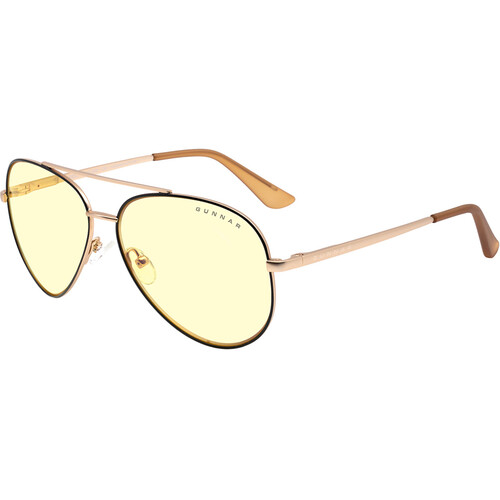 GUNNAR Maverick Computer Glasses (Black/Gold Frame Amber Lens Tint)