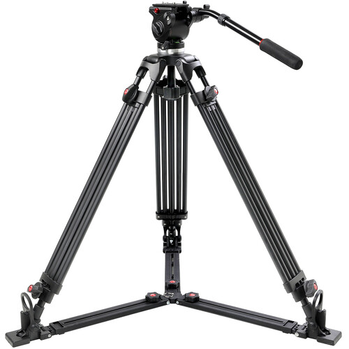 GVM S170 Aluminum Tripod with Fluid Head and Ground Spreader