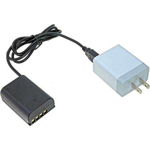 GyroVu USB to Olympus BLX1 Dummy Battery Adapter Cable with 3.1A USB Power Supply (40