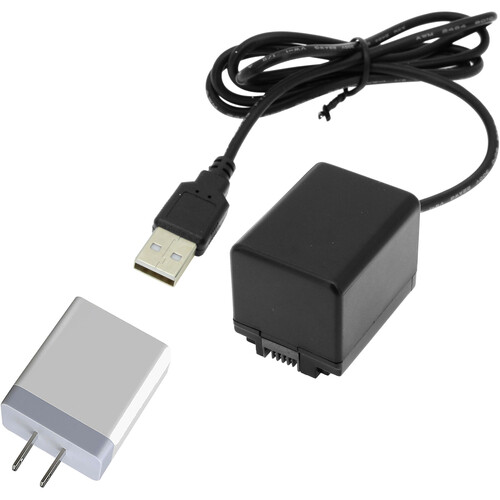 GyroVu USB Type-A to Canon BP-727 Dummy Battery and Power Supply Bundle (40