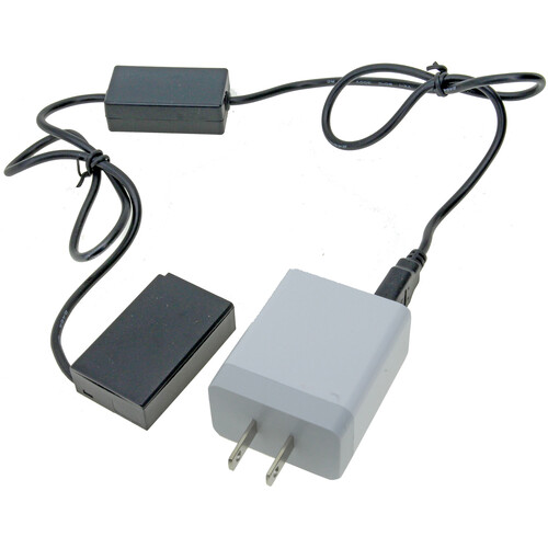 GyroVu USB to Nikon EN-EL20a Dummy Battery Adapter Cable with 3.1A USB Power Supply (40