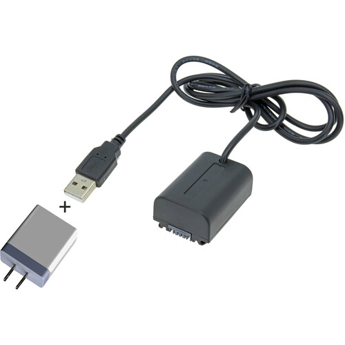 GyroVu USB to Sony NP-FV50 Dummy Battery Cable with AC Adapter (40