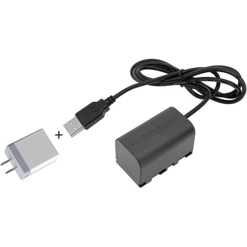 GyroVu USB to JVC BN-VF823 Dummy Battery Adapter Cable with USB Power Supply