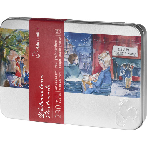 Hahnemuhle Rough Watercolor Postcards in Metal Box (4.1 x 5.8