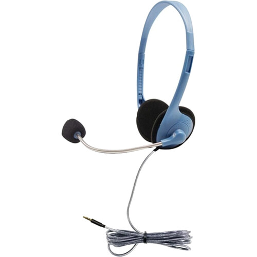 HamiltonBuhl MS2G-AMV Personal Headset with Gooseneck Microphone and 3.5mm TRRS Plug (Light Blue)
