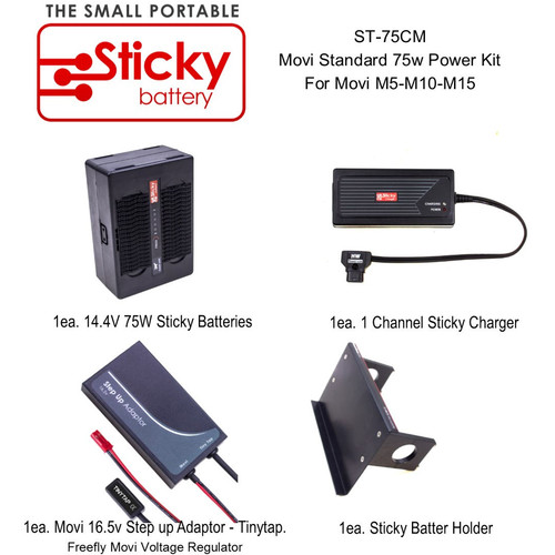 Hawk-Woods ST-75 Sticky Battery with 1-Ch Charger Holder & CLB-MOV Adapter