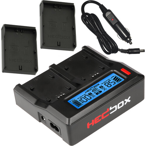 HEDBOX RP-DC50/DJC70 - Dual LCD Battery Charger for JVC SSL- JVC50, JVC70, JVC75 and Hedbox RP-JC70 Battery (SSL- JVC50)