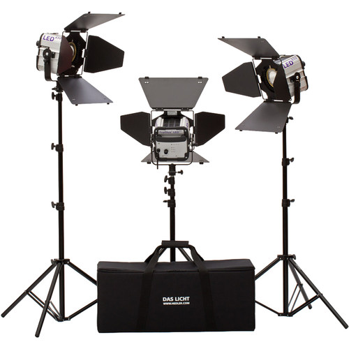 Hedler Profilux LED650 Daylight 3-Light Kit with Stands and Bag
