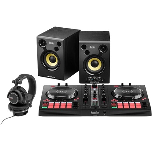 Hercules DJ Essential Kit with DJControl Inpulse 300 MK2 Controller Monitors and Headphones