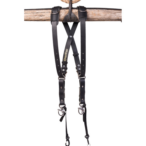 HoldFast Gear Money Maker Water Buffalo Skinny 2 Camera Harness (Black Medium)