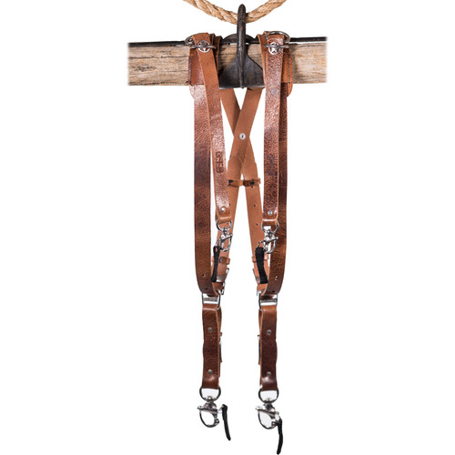 HoldFast Gear Money Maker Water Buffalo Skinny 3 Camera Harness (Tan Small)